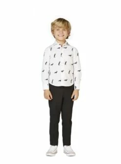 Camisa Blanca Con Pingüinos Para Niño - Opposuits
