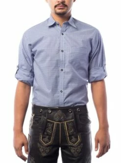 Camisa Oktoberfest Azul Para Hombre