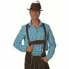 Camisa Tirolesa Azul Oktoberfest Para Hombre