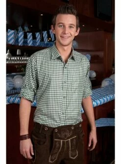 Camisa Tirolesa Verde Para Hombre