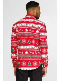 Camisa Navideña Roja "Wonderland" - Opposuits -FUNIDELIA Ventas camisa wonderland opposuits para hombre 3