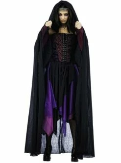 Capa Negra De Bruja Para Mujer