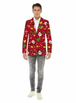 Chaqueta Navideña Roja Con Luces - Opposuits