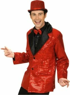 Chaqueta Roja De Lentejuelas Para Hombre Talla Grande -FUNIDELIA Ventas chaqueta roja de lentejuelas para hombre talla grande 1