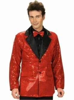 Chaqueta Roja De Lentejuelas Para Hombre Talla Grande -FUNIDELIA Ventas chaqueta roja de lentejuelas para hombre talla grande 3