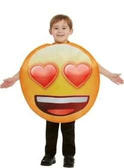 Disfraz De Emoji Sonriente Con Ojos De Corazón Infantil
