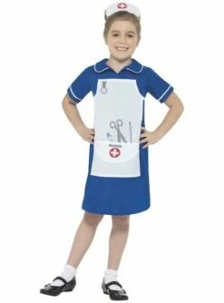 Disfraz De Enfermera Azul Para Niña