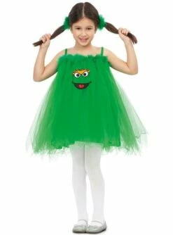 Disfraz De Óscar El Gruñón Barrio Sésamo Para Niña