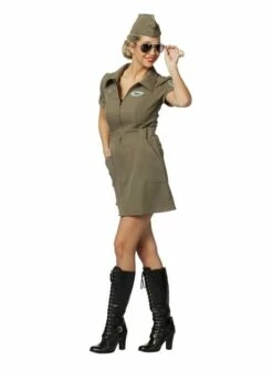 Disfraz De Piloto Aéreo Verde Para Mujer -FUNIDELIA Ventas disfraz de piloto aereo verde para mujer 1