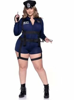 Disfraz De Policía Uniforme Sexy Para Mujer Talla Grande