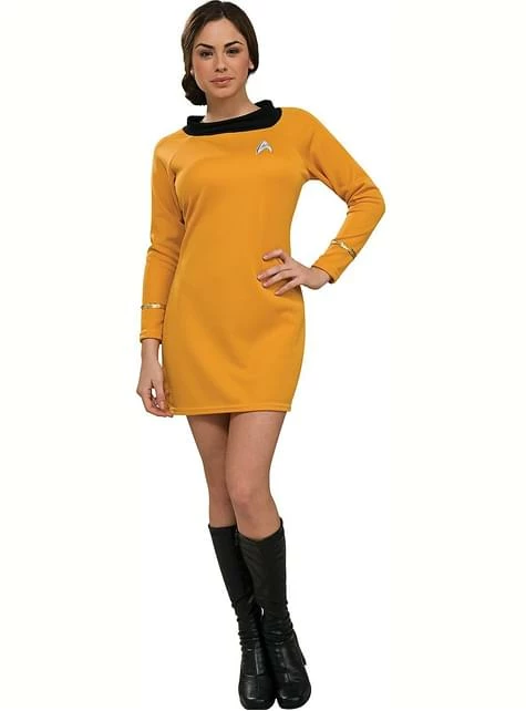 Disfraz De Star Trek Clásico Dorado Para Mujer 3 Disfraz De Star Trek Clásico Dorado Para Mujer