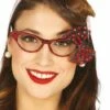Gafas Años 50 Con Brillantes Y Lazo Rojo Para Mujer -FUNIDELIA Ventas gafas con brillantes y lazo rojos para mujer