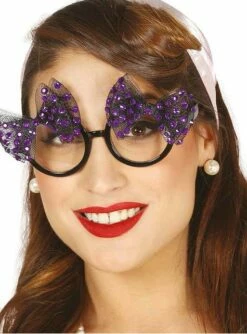 Gafas Con Dos Lazos Morados Para Mujer