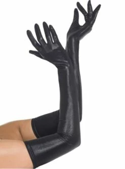 Guantes Negros Efecto Cuero