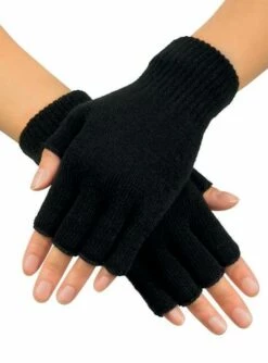 Guantes Negros Sin Dedos Para Adulto