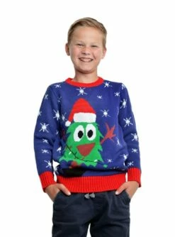 Jersey Navideño Azul Infantil