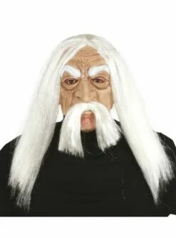 Máscara De Matusalem De PVC Con Pelo Para Adulto