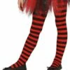 Pantys De Bruja De Rayas Negras Y Rojas Para Niña -FUNIDELIA Ventas pantys de bruja de rayas negras y rojas para nina