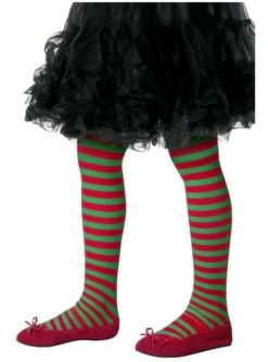 Pantys De Elfo Navideño Rojos Y Verdes Infantiles