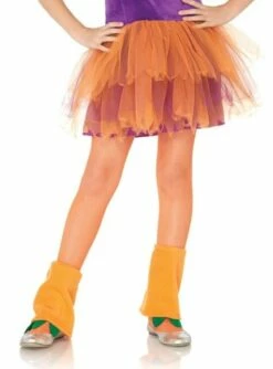 Pantys De Rejilla Naranjas Para Niña