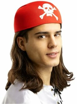 Pañuelo Rojo Con Calaveras