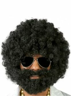 Peluca Afro Con Barba