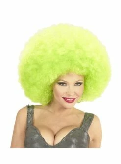Peluca Afro Gigante Verde Deluxe En Bolsa