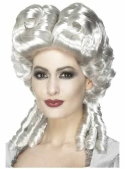 Peluca Barroca Color Plata Para Mujer