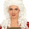Peluca De época Barroca -FUNIDELIA Ventas peluca barroca rizada blanca para mujer
