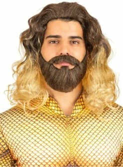 Peluca De Aquaman Con Barba Para Adulto