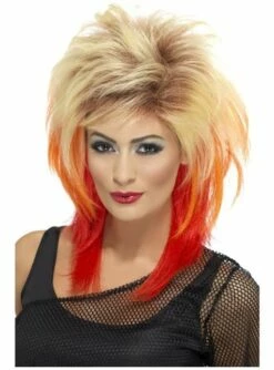 Peluca Años 80 Rock Para Mujer