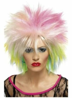 Peluca Años 80 Multicolor Para Mujer