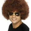 Peluca Funky Afro Marrón -FUNIDELIA Ventas peluca funky afro marron