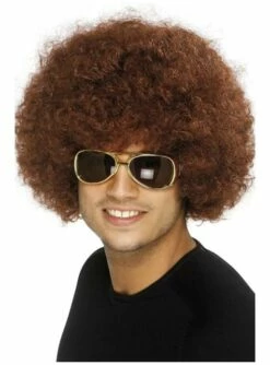 Peluca Funky Afro Marrón