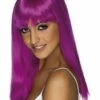 Peluca Morado Neón Con Flequillo -FUNIDELIA Ventas peluca glamourama morado neon con flequillo