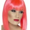 Peluca Rosa Neón Con Flequillo -FUNIDELIA Ventas peluca glamurosa rosa neon con flequillo