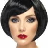 Peluca Negra Bob Con Flequillo