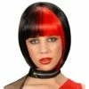 Peluca Negra Con Mechas Rojos para Mujer -FUNIDELIA Ventas peluca negra con mechas rojos estilo zoey para mujer