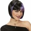 Peluca Negra Con Mechas Violetas para Mujer -FUNIDELIA Ventas peluca negra con mechas violetas estilo zoey para mujer