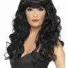 Peluca Negra Larga Con Flequillo -FUNIDELIA Ventas peluca negra de sirena con flequillo