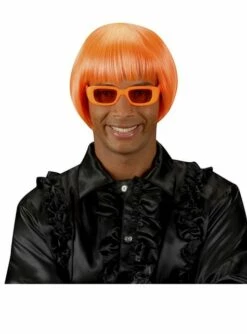 Peluca Rave Naranja Fluorescente -FUNIDELIA Ventas peluca rave naranja fluorescente 1