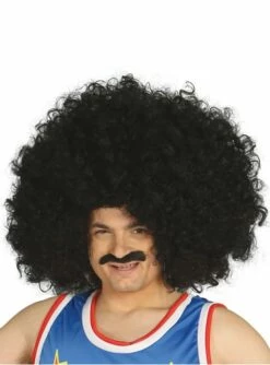 Peluca Súper Gigante Negra De Rizos