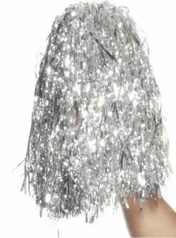 Pompones Plateado Metálico