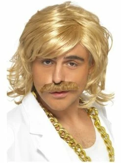 Set De Peluca Y Bigote Rubio Para Hombre