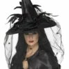 Sombrero De Bruja Con Plumas Y Tul -FUNIDELIA Ventas sombrero de bruja con plumas y tul