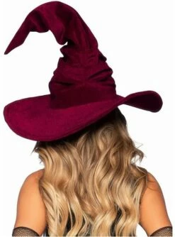 Sombrero De Bruja Granate De Terciopelo -FUNIDELIA Ventas sombrero de bruja granate de terciopelo 1