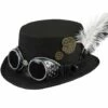 Sombrero Steampunk Negro Con Gafas Y Plumas Para Adulto -FUNIDELIA Ventas sombrero de copa negro con gafas y plumas steampunk para adulto