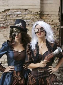 Sombrero Steampunk Negro Con Hebilla Y Plumas Para Adulto -FUNIDELIA Ventas sombrero de copa negro con hebilla y plumas steampunk para adulto 1