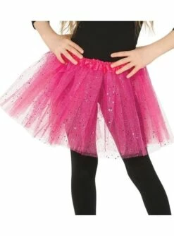 Tutú Rosa Con Brillantina Para Niña
